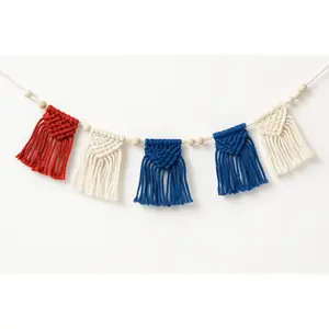 Patriotic Macrame Pennant Banner