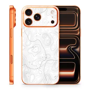 Topographic White Phone Skin Compatible With Iphone