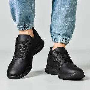 Picks Non Slip Work Shoes Waterproof SRC OilResistant Breathable Mesh Comfort Chef Footwear Men'sAnd Women's Versions Black nurse stylish shoes Closed， non slip work shoes