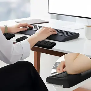 Keyboard Wrist Rest with Edge Protector - 11.8 Inch 2 Pack L Shaped Desk Pad -  Memory  Wrist Support for Keyboard - for Office, Gaming, Computers and Laptops - Smooth Cover Cushion