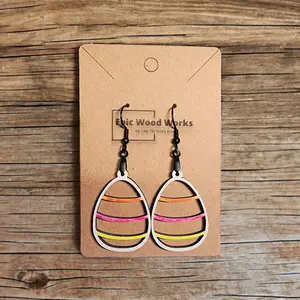 Neon Stripped Easter Egg Earrings