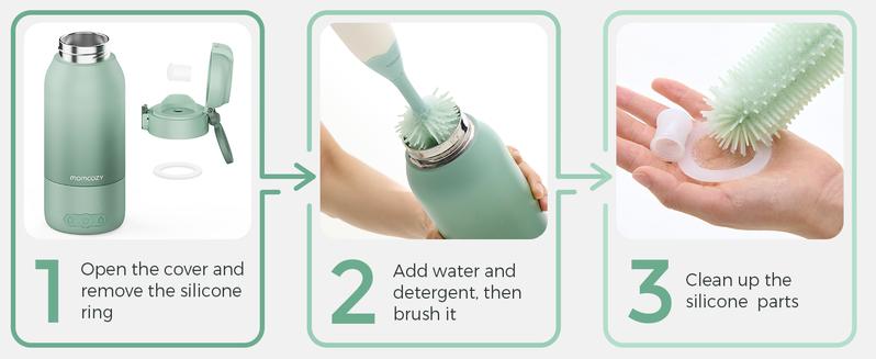 Momcozy Portable Milk Warmer for Travel – Dual Heating Modes for Breast Milk & Water, Portable Bottle Warmer with Fast Heating & Long Battery Life, 17 Ounces Large Capacity to Meet Your All-Day Needs