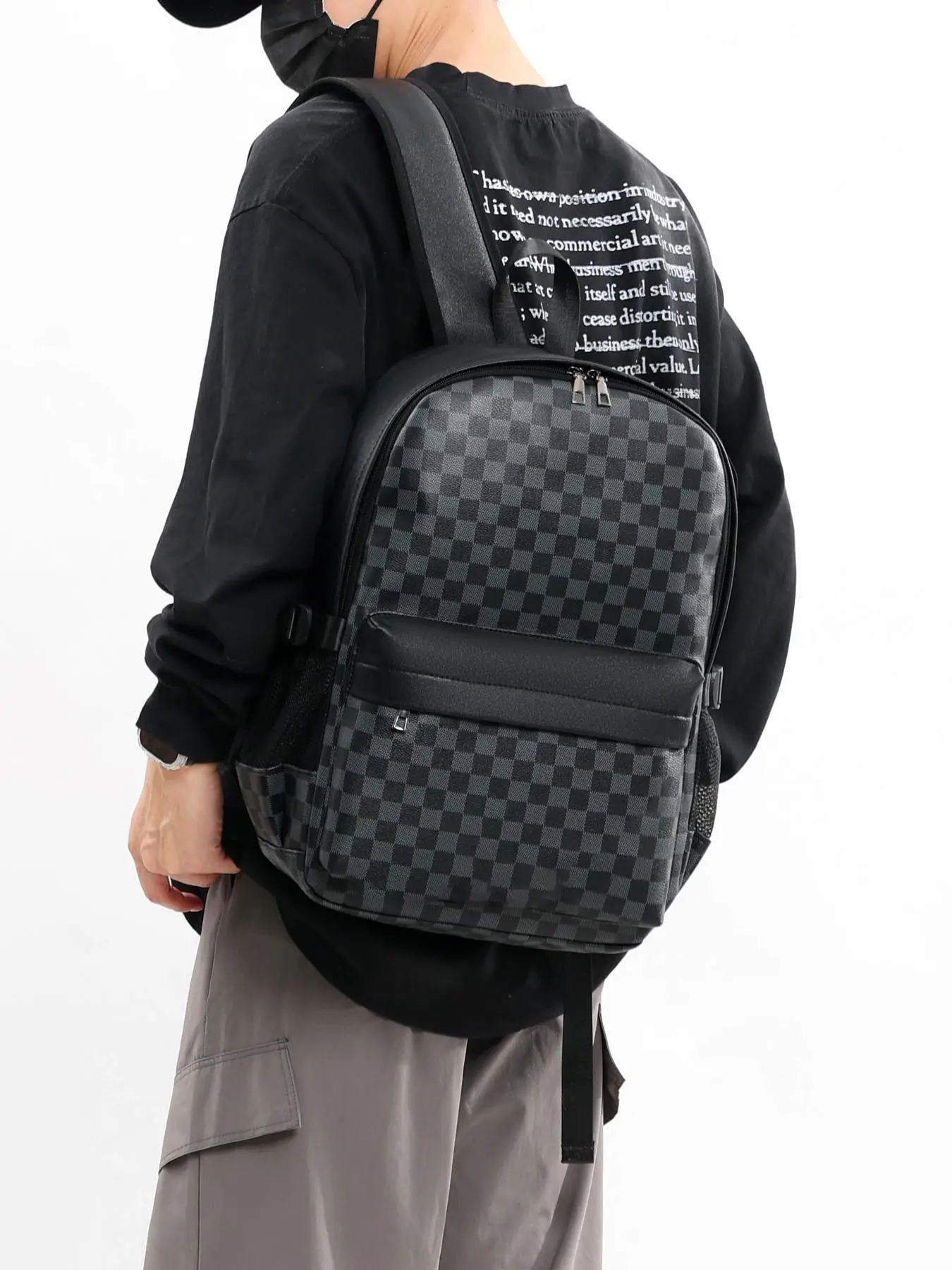 Father's Day Gifts, Unisex Fashionable Plaid Pattern Backpack, Casual Large Capacity Zipper Backpack, Waterproof Travel Backpack for Outdoor, Travel &