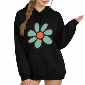 Summer Women's Long Sleeve Hoodie with Playboy Daisy Floral Design