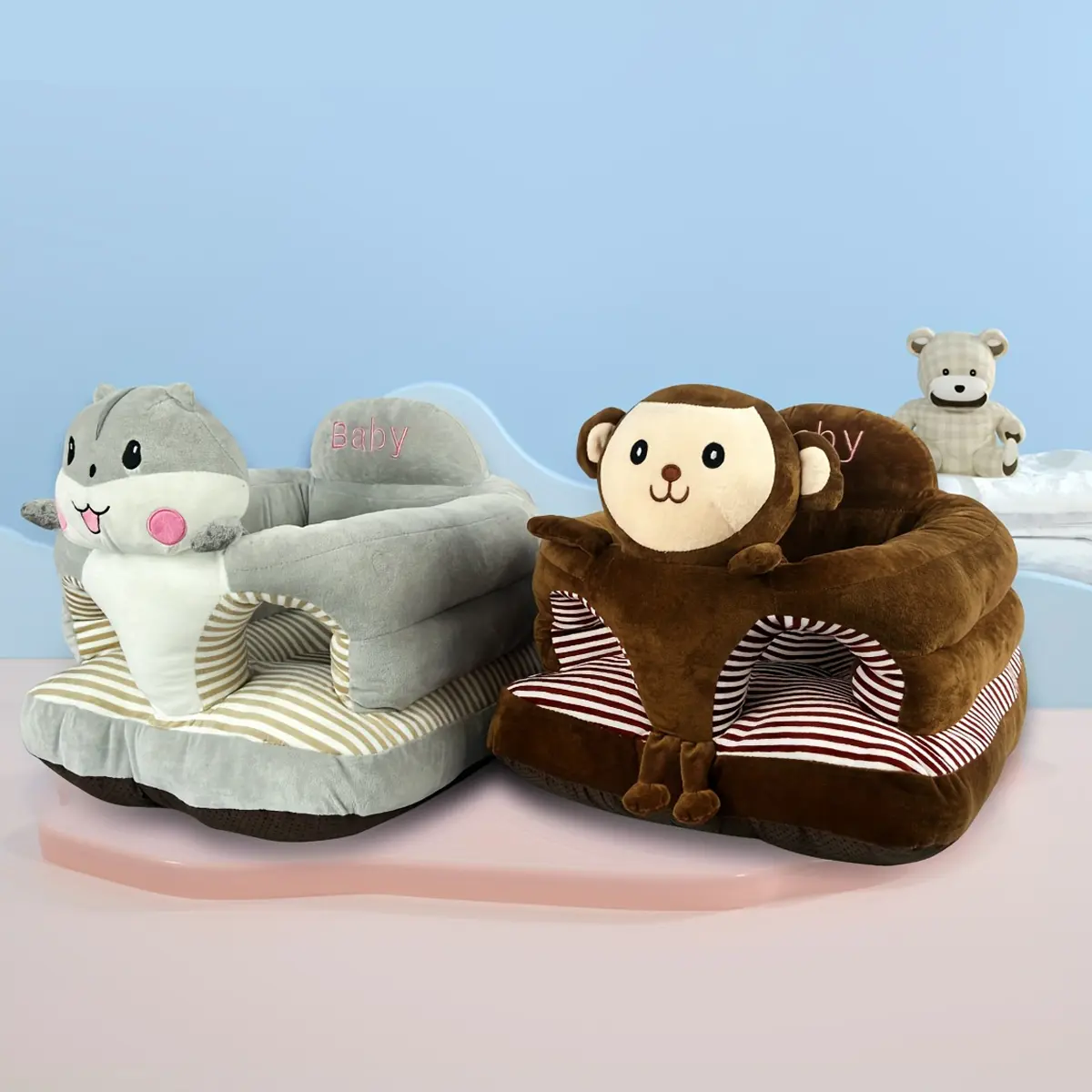 Portable Toddler Chair - Child-Sized Toddler-Friendly Baby Chair, Soft Thick Sturdy Cartoon Learning-to-Sit Sofa, Easy to Assemble, Safe for Play, Interior Decoration Piece, Child-Sized Baby Chairs