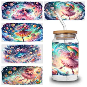 5 Sheets Fantasy Girl uv dtf transfer sticker uv dtf cup wraps Religious Waterproof Rub on Transfers Art Plastic Self-Adhesive Labels Vinyl