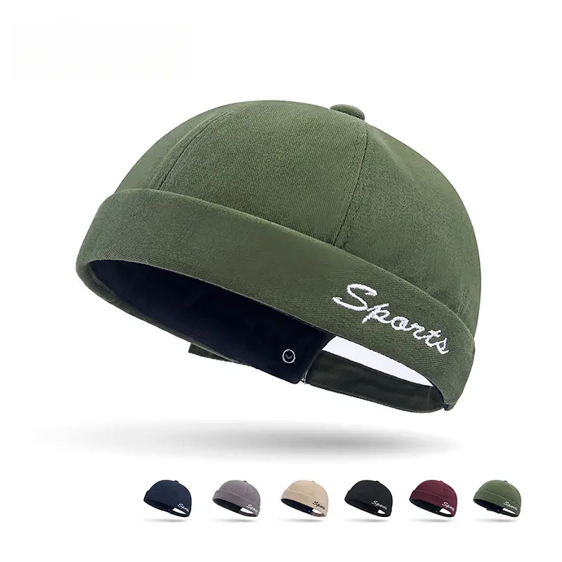 Retro artistic Tang hat for men and women, trendy street dance and hip-hop, landlord hat, brimless melon skin hat