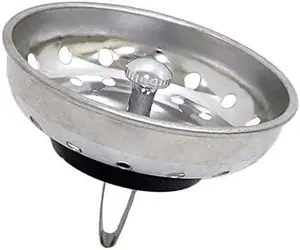 Kitchen Sink Basket Strainer Replacement for  Standard Drains (3-1/2 Inch),  304 Stainless Steel  W/with Brass  (Spring Clip) 1 Pack