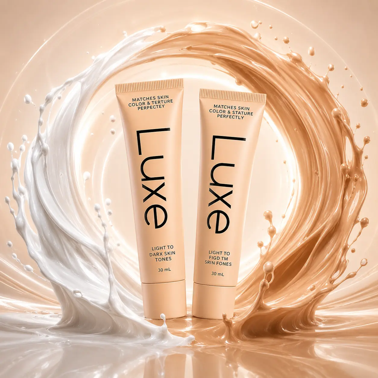 LUXE Color-Changing Cosmetic Makeup Foundation for Face, Flawless Buildable Natural Coverage, Starts White & Blends to Match Skin Tone, Lightweight Dewy Finish, 30 mL