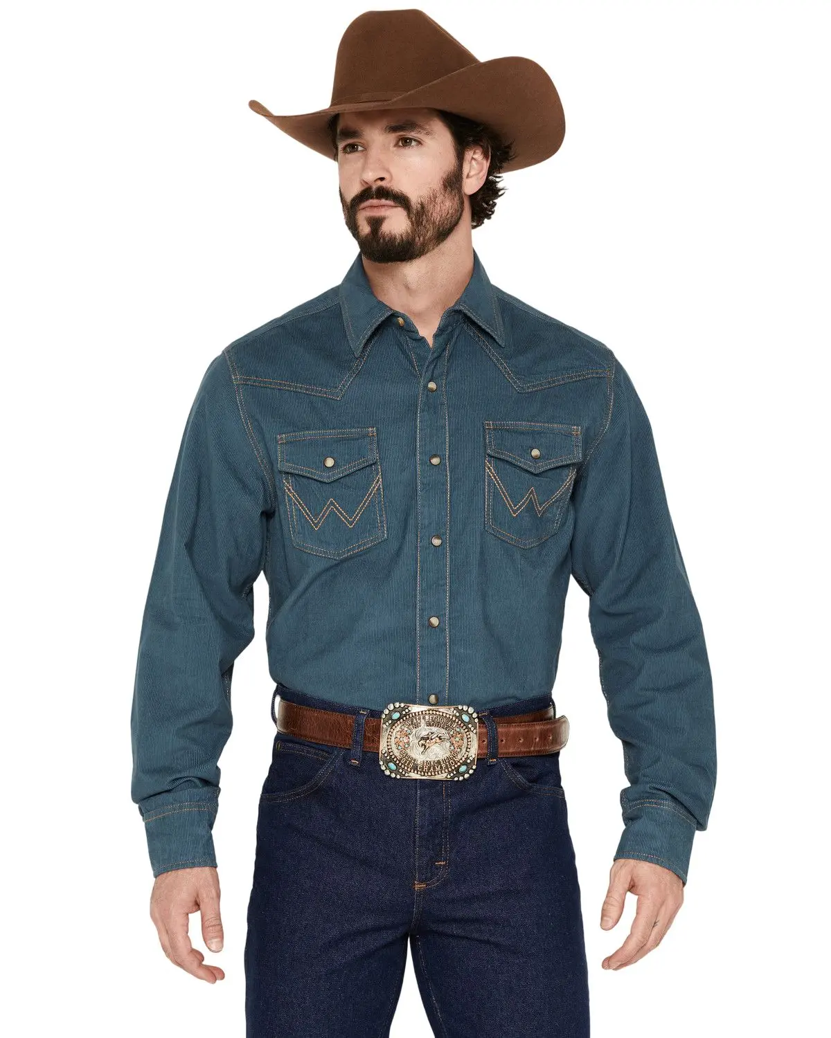 Wrangler Men's Retro Men'S Corduroy Solid Long Sleeve Snap Western Shirt - 112381529-Tll