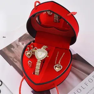 four pieces gift set Dual-Drainage Watch In A Heart-Shaped Gift Box