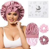 Bean Paste-Pink Bonnet + 2Pcs Scrunchies	