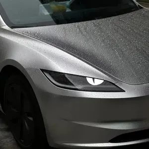 1SET  For Car Headlights, Personalized Car Decor Merchandise, Anthropomorphic Cat Eye Shape + Minimalist White + Car Headlight-Fit Decor, Turn Items into Dynamic Cool Vibe, Travel with Trendy Cool Presence of "Personalized Cool Style Accompanies"