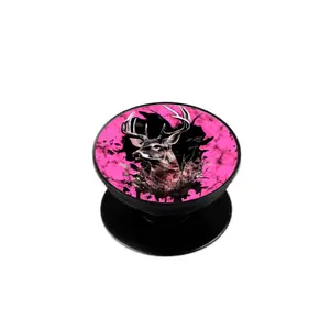 Pink Deer Hunting Phone Grip Accessories Foldable