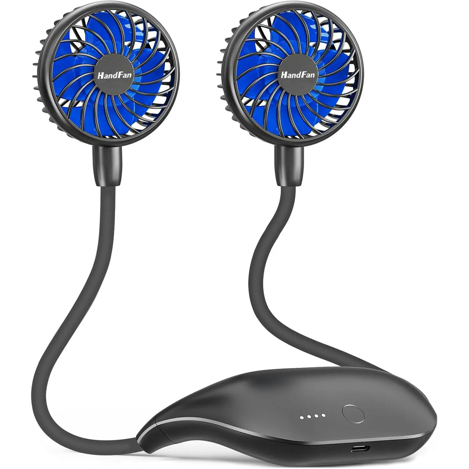 HandFan 10000mAh Portable Neck Fan Rechargeable, 48Hrs Long-Lasted Wearable Personal Fans, Hands Free Necklace Fans, Hanging Cooling Fan for Travel, Hiking, Fishing, Gifts for Women Men