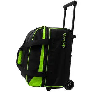 Pyramid Prime Double Roller Bowling Bag (Black/Lime Green)