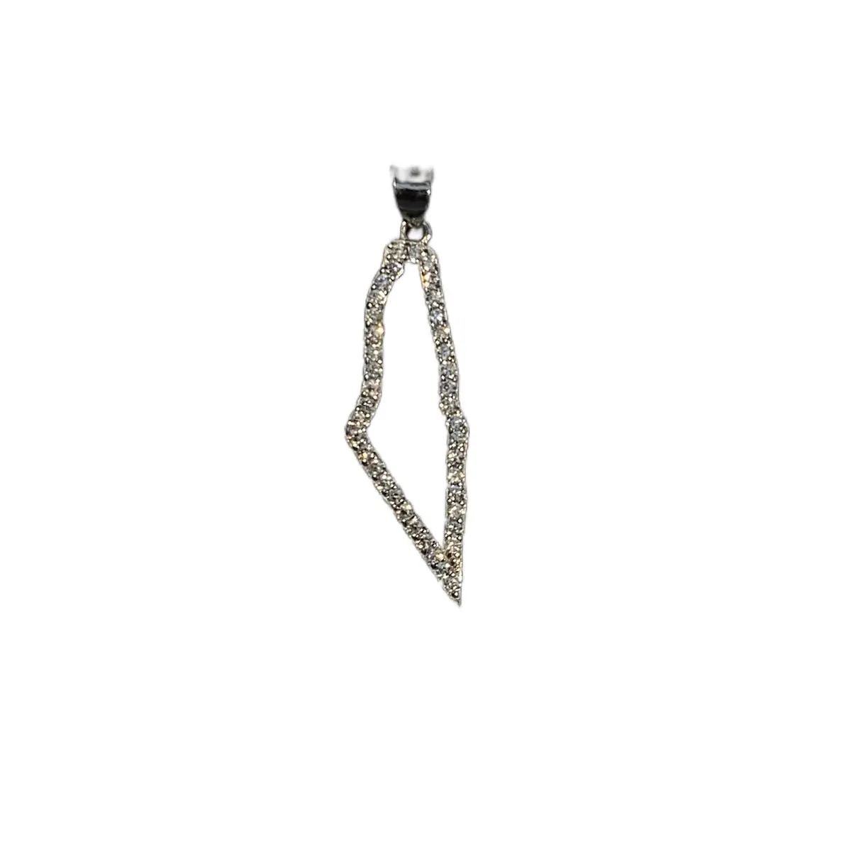 Sterling Silver Palestinian Pendant with Decorative Design and Simple Loop Attachment