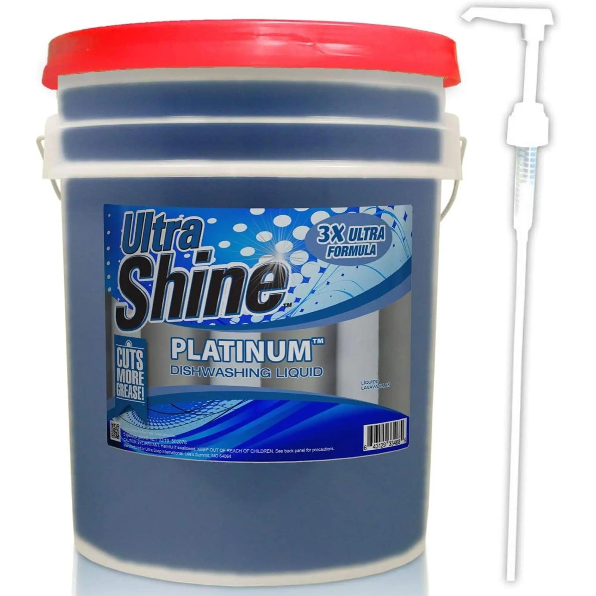 Ultra Shine™ 3X Platinum™ Dishwashing Liquid - Grease Remover, 5 Gallon, Blue Ultra Shine™ 3X Platinum™ Dishwashing Liquid - Grease Remover, 5 Gallon, Blue