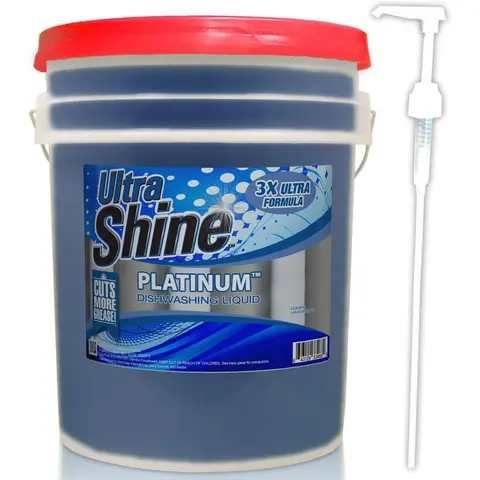 Ultra Shine™ 3X Platinum™ Dishwashing Liquid - Grease Remover, 5 Gallon, Blue