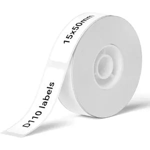 Thermal Label Maker Paper, 0.59" x 1.96", White Stickers, Waterproof, Tear-Resistant, Replacement For D11,D110 Label Printers, for Office & Home, 130 Labels/Roll (15×50mm)