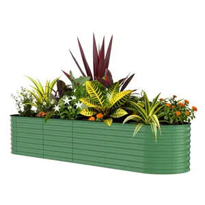 8x2x2 ft Galvanized Raised Garden Bed – 24" Tall Metal Planter for Vegetables, Flowers & Herbs, Rust-Resistant & Easy Assembly