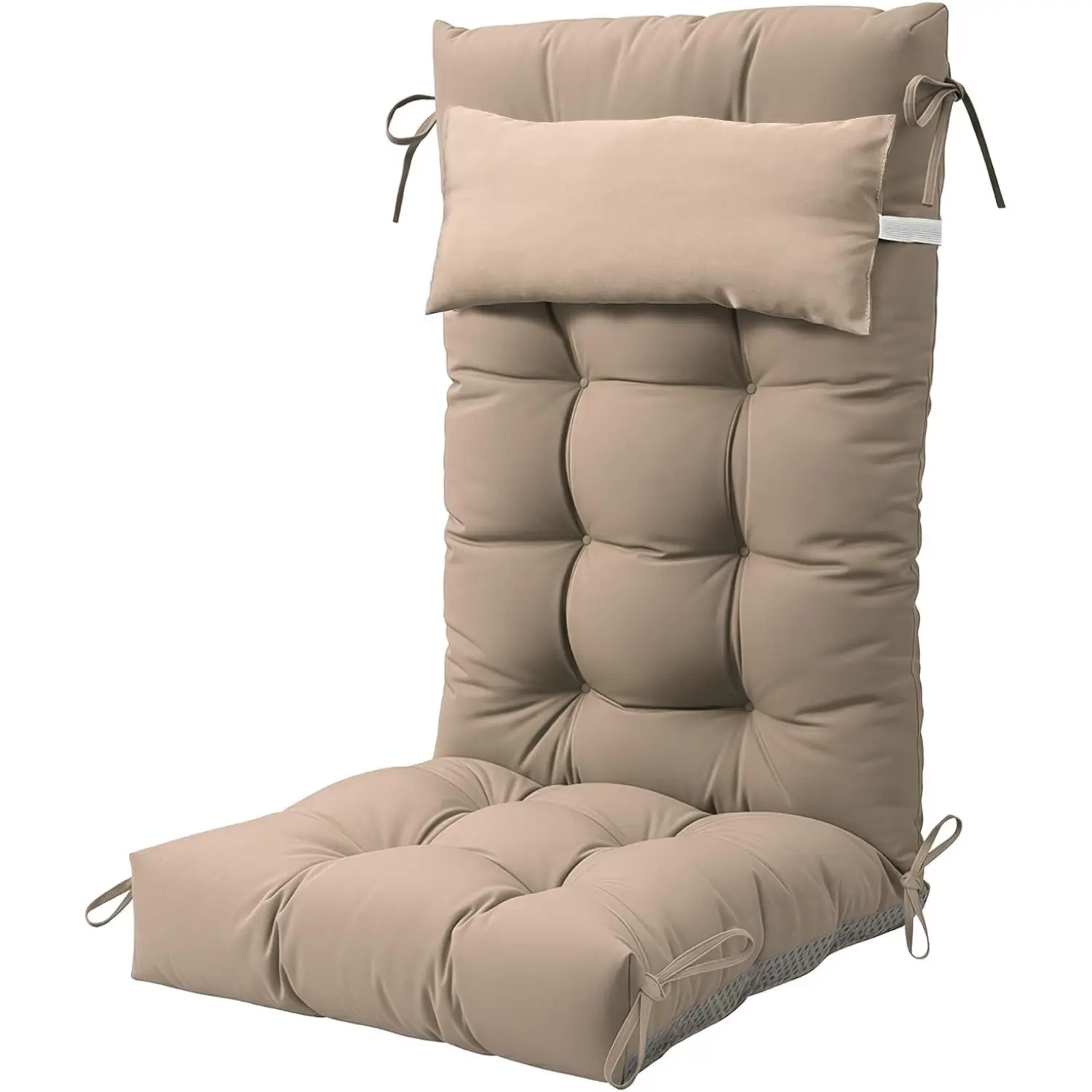 NAVINE  Rocking Chair Cushion With Headrest, Thickened Patio Chair Cushion With Headrest, 30×19.6×5.14 Inches, Glider Rocker Replacement Cushions with Headrest and Ties, Waterproof & UV-Protected, for Indoor Outdoor,