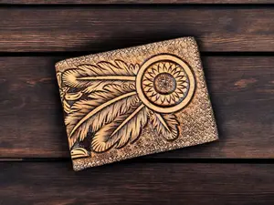 Personalized Bifold Western Leather Cowhide Wallet Personalized Leather Wallet Tooled Floral Handmade Leather Men and Women Wallet Western Christmas Gift Idea - Unique Gift - Gift for Him