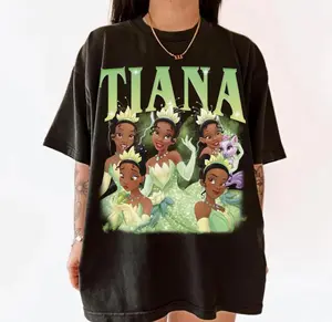 Tiana Inspired Graphic T-Shirt, Tiana and Frog Princess Tee, Fairy Tale Princess Graphic Tee, Princess Aesthetic Shirt