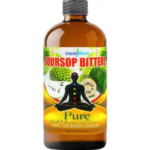 Liquid Blenz Pure Soursop Bitters with Moringa & Turmeric | Herbal Detox & Natural Energy Support | 16 fl oz