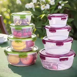 Reusable Food Storage Container Set with Lids, Transparent Multi-Size BPA Free Containers, Stackable Design for Kitchen & Office Use, Snack Container