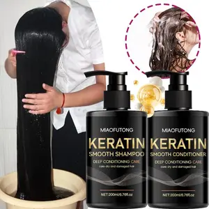 2pcs Shampoo + Conditioner Set Keratin Smoothing Shampoo and Conditioner Set - Hydrates Hair and Scalp to Prevent Breakage and Split Ends - for All Hair Types