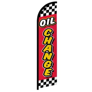Oil Change (Red Checkered) Windless Banner Flag
