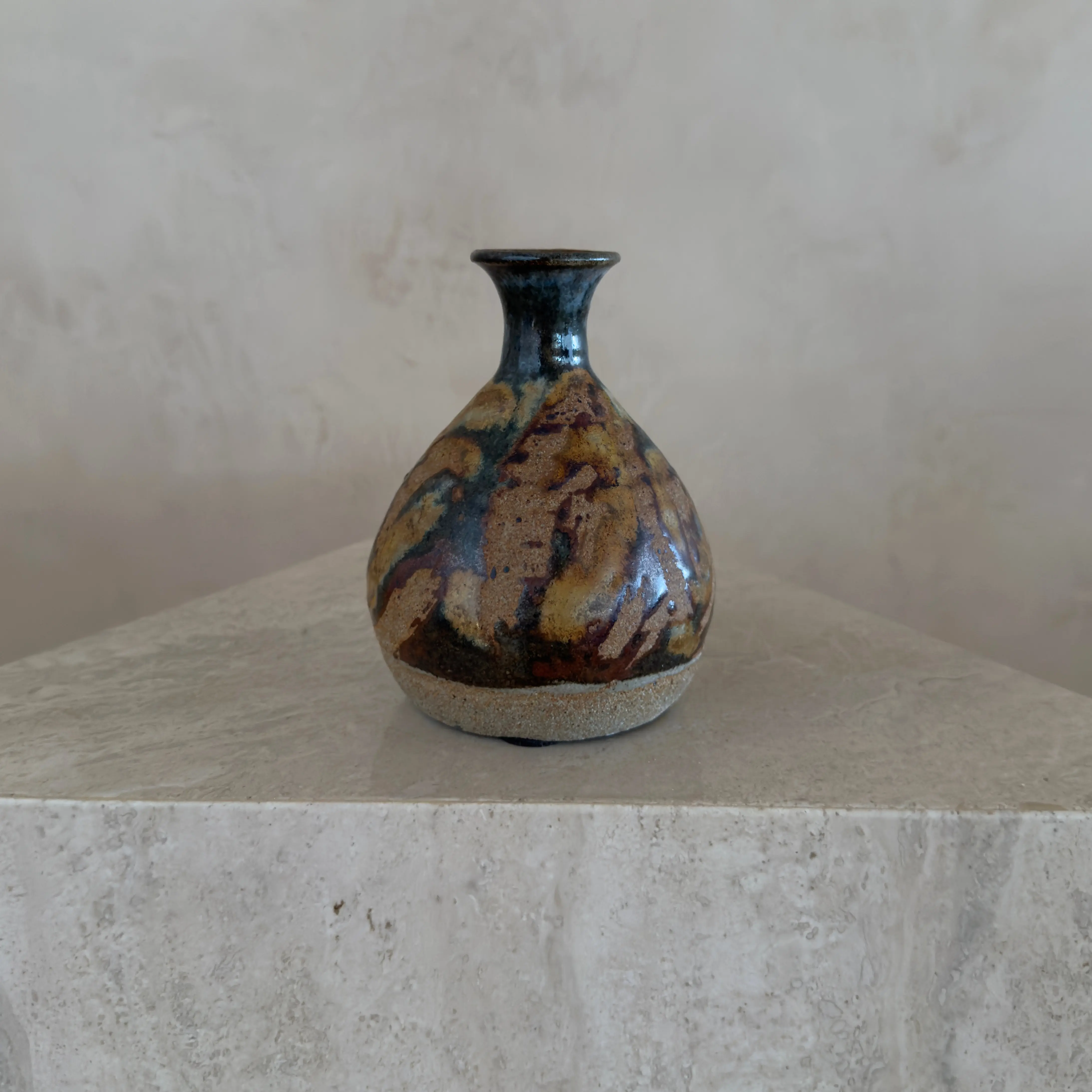 Multi-Tone Studio Pottery Bottle Vase