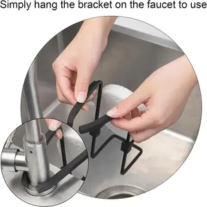 1pc Expandable Iron Sink Organizer Rack - Kitchen Convenient Drain Basket for Brush, Soap, Dishcloth, Sponge, and Towel Storage