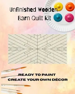 Aztec Barn Quilt Pattern: Paintable Wood Craft Kit | DIY Barn Quilt Kit Modern Southwest Style Crafts