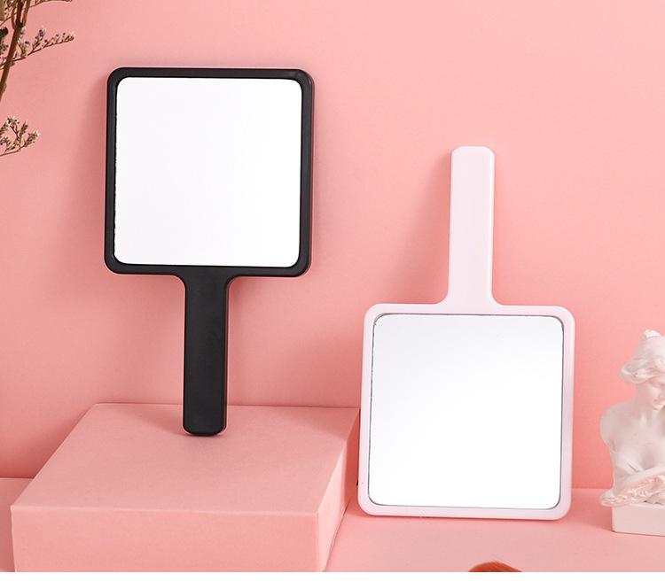 ADISEN Hand Mirror,2PCS emojil  7.87" L x 7.48" W Salon Barber Hairdressing Handheld Mirror Square Black Handheld Makeup Mirror Gold Rich High Quality Mirror for Makeup Small Portable Salon Barber Hairdressing Vanity Cosmetic Mirror for Travel, Home,