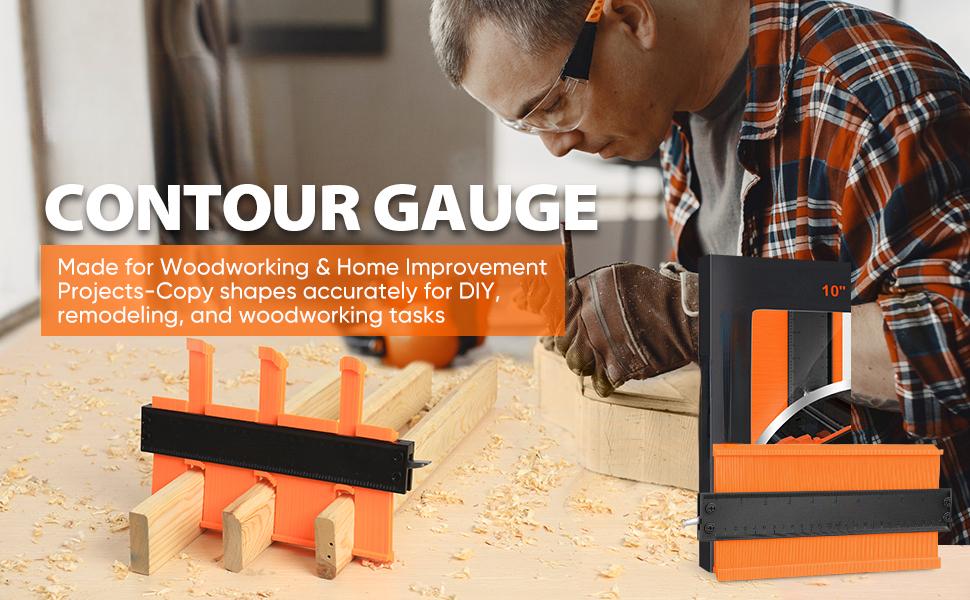 Contour Gauge Duplication-Adjustable Lock-Precisely Copy Irregular Shape-Irregular Woodworking Tracing-Must Have Tool,Father's Day Gift for DIY Handyman Men Husband 10 Inch+5 Inch
