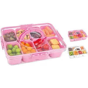 8 Compartment Divided Serving Tray Snack Box Container for Candy  Fruit and Snacks  Great for Gatherings Outings Parties Kitchen Utensils
