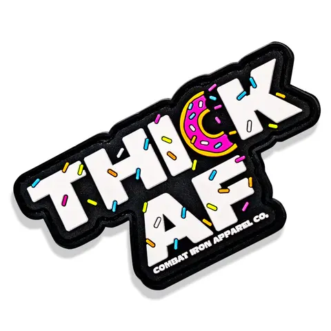 3" Wide Thick Donut Design PVC Patch with 3D Color Detail, 1.5" Tall, Hook-and-Loop Backing, Easy to Attach Auto Accessories Interior for Any Bag, Vest, Hat, Apparel Gear