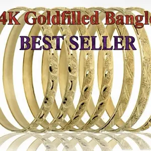 14 K Gold Filled  7 Day Seminario Set of 7 Bangles For All Ages with Anti Tarnish Gurantee