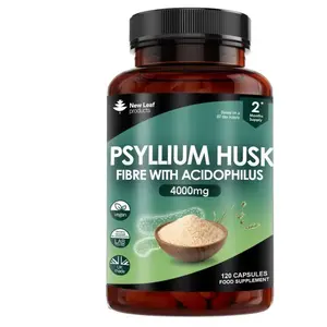 Psyllium Husk Capsules Enriched With Probiotics Fibre Supplement High Absorbency Strength Contributes Towards Gut And Digestive Health from Plantago Ovata Seeds, Ispaghula Husk, Gluten-Free Made in UK