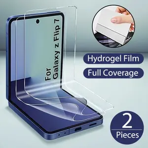 2 Pcs Hydrogel Screen Protector for Samsung Galaxy Z Flip 7/6/5/4/3/5g, Clear HD Soft Tpu Protective Film, Not Tempered Glass