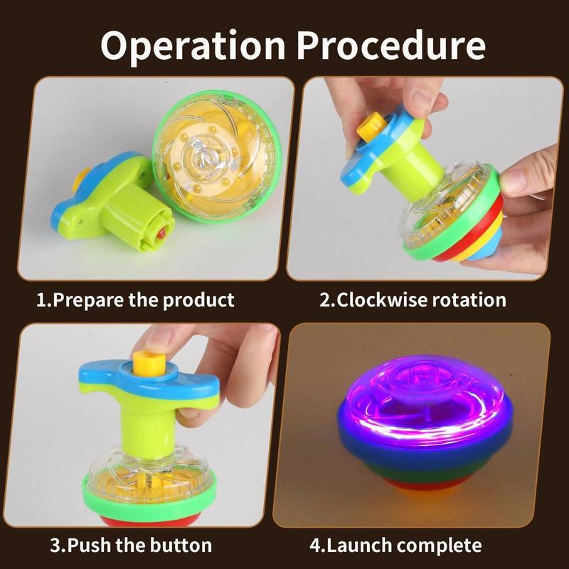 LED finger spinning top toy with interactive fun and flashing lights, random colors, ideal for competitive games and party gifts.