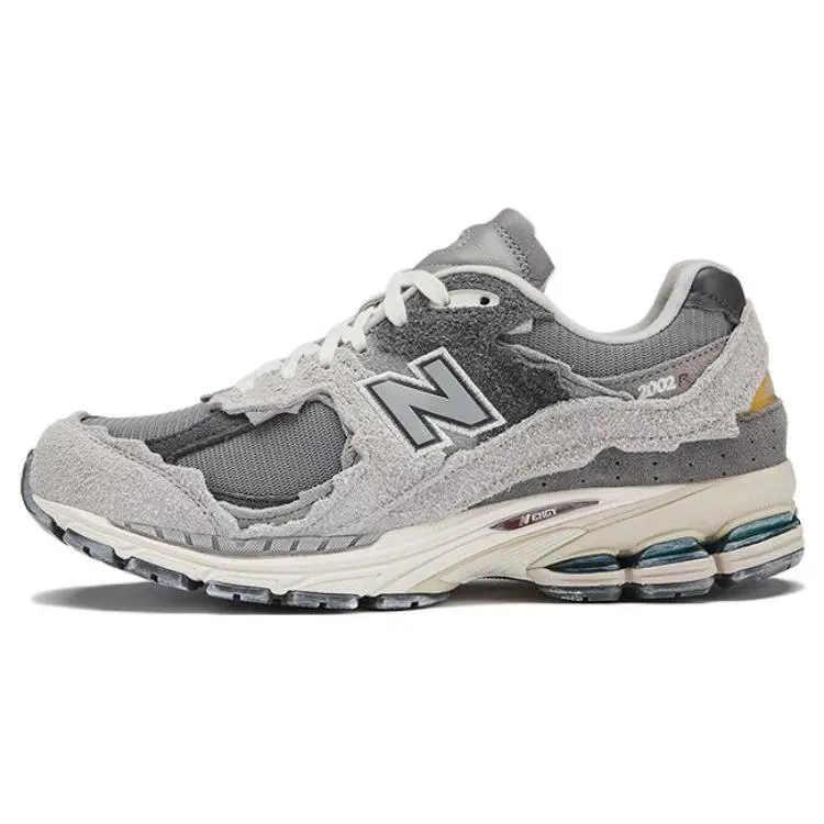New Balance NB 2002R Retro Suede Low-Top Casual Shoes for Men and Women, Cloud Grey Deconstructed Design with Rough Suede, Exposed Foam & ABZORB Cushioning
