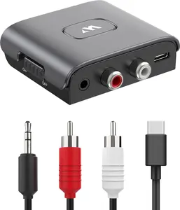 Audio Receiver for  Stereo RCA and 3.5mm Audio Jack,  Audio Adapter for Speakers, Work for Sound System, Amplifier,