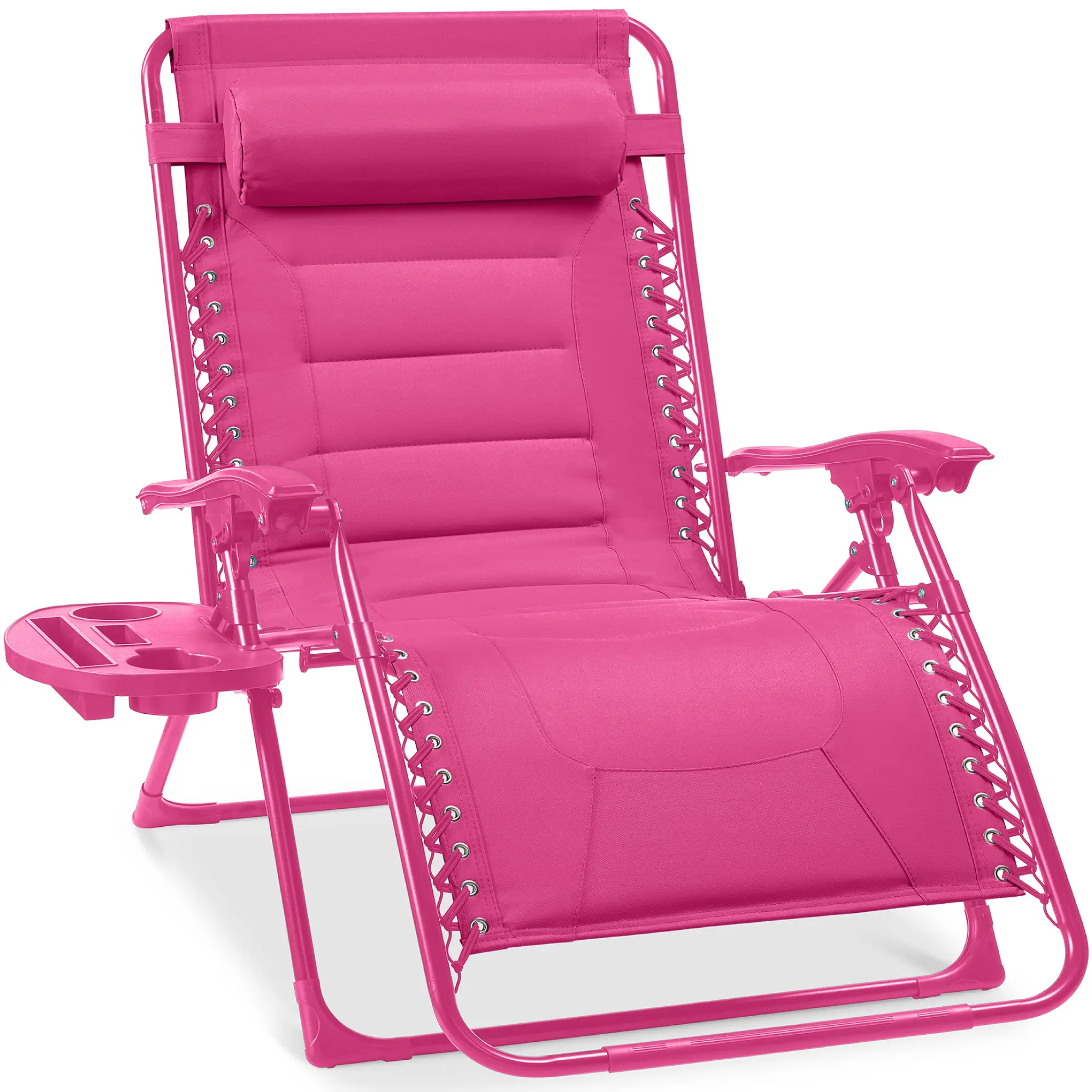 Best Choice Products Oversized Padded Zero Gravity Chair, Folding Outdoor Patio Recliner w/ Side Tray
