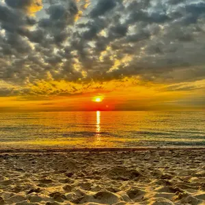 Posters & Prints - Sunset Over Beach Artwork Available for Canvas Paper or Any Material Personalized Decor Options. Link: https//:www.artpal.com/kpintaliza Paintings Artistic Photo Wall