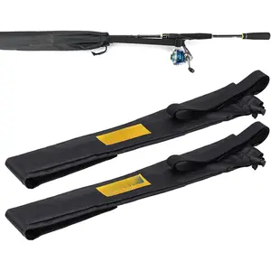 Fishing Rod Socks Fishing Pole Sleeves Rod Protector Tangle-Free Lightweight Nylon Adjustable Rod Cover Protector for Spinning Rod Baitcasting Rod Surf Rod Fishing Rod Tube Case