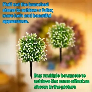 2-Piece Artificial Camellia Floor-Planted Flowers with Stand, Durable Plastic Floral Arrangement for Indoor Outdoor Decor