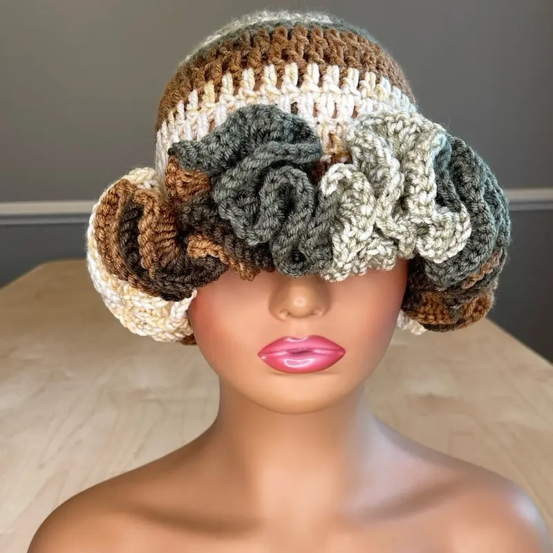 Handmade crochet ruffle hat | - TikTok Shop display picture 1